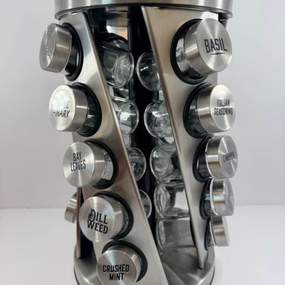 Kamenstein Twist 20 Jar Stainless Steel Revolving Spice Rack